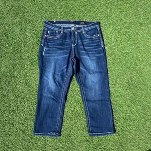 Supplies Mila Modern Crop Jeans Womens Size 14 Dark Wash Denim‎ White Stitch